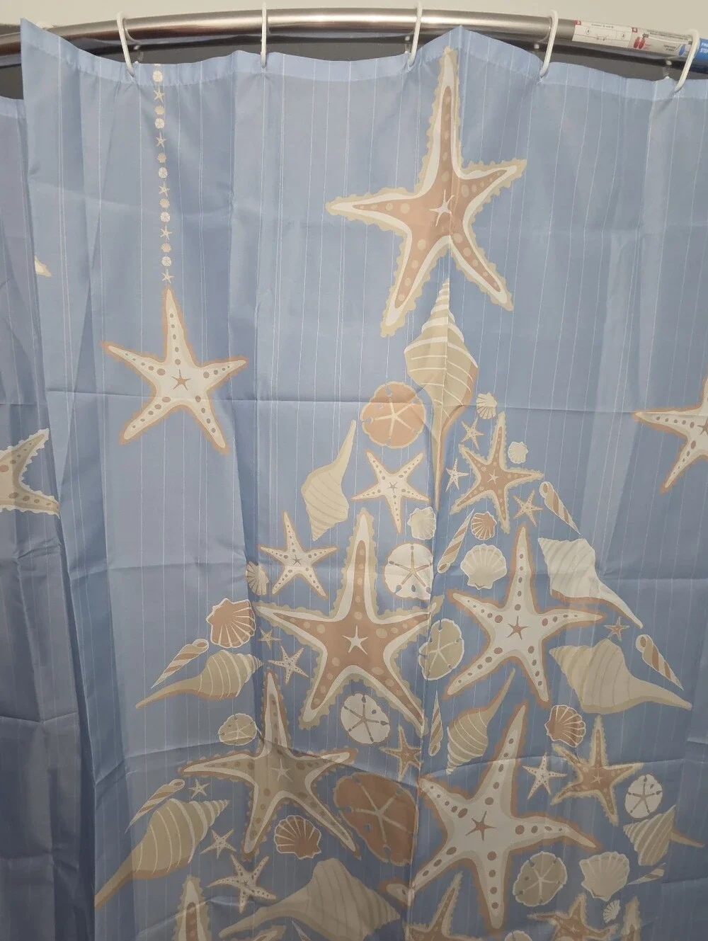 Nwot, Coastal Starfish Tree Shower Curtain - Blue